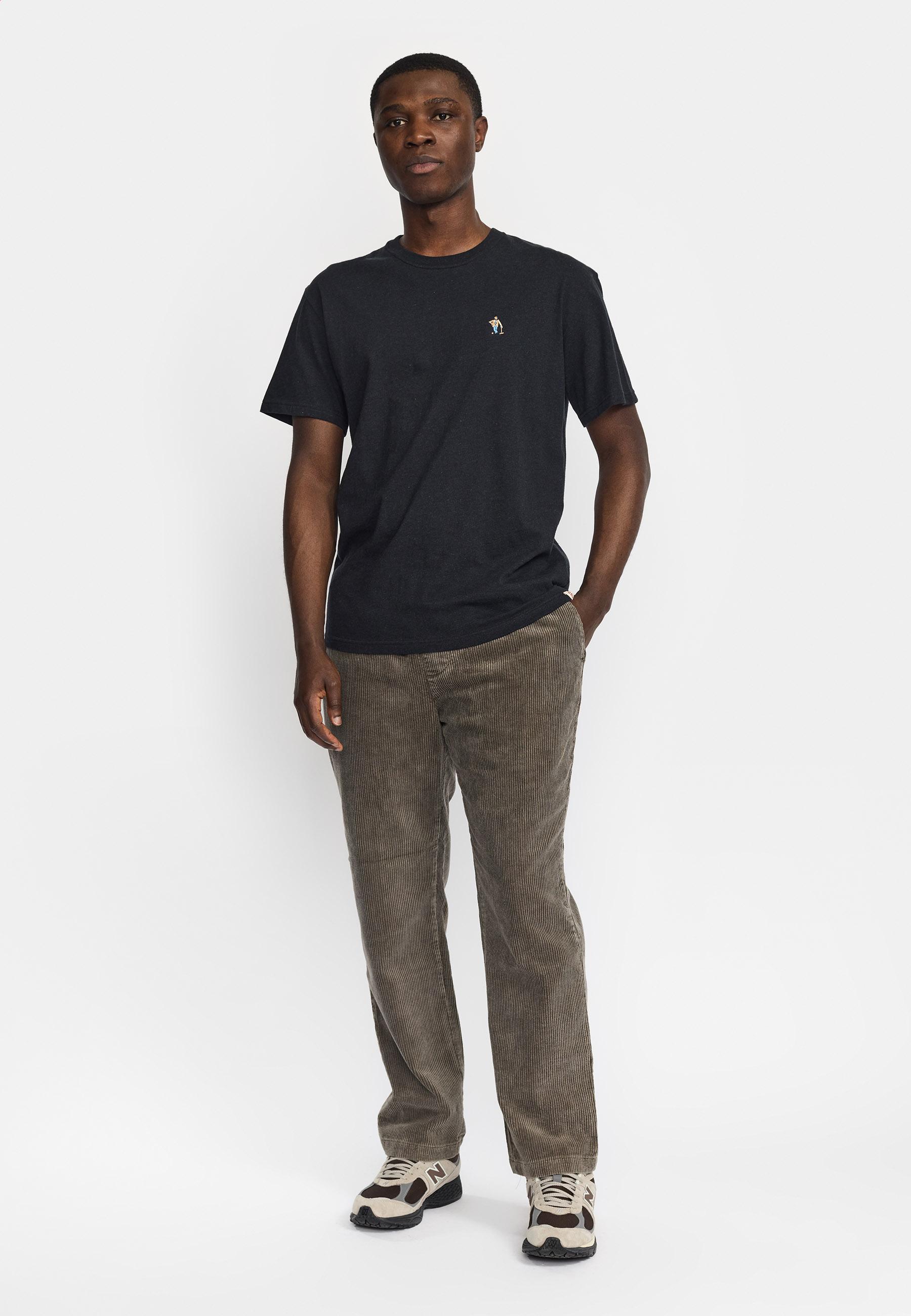 Revolution Croquet Black Melange Application T-Shirt Herren schwarz